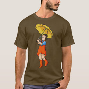 Camiseta Criança com Crianças Chuva-Guarda-Chuva