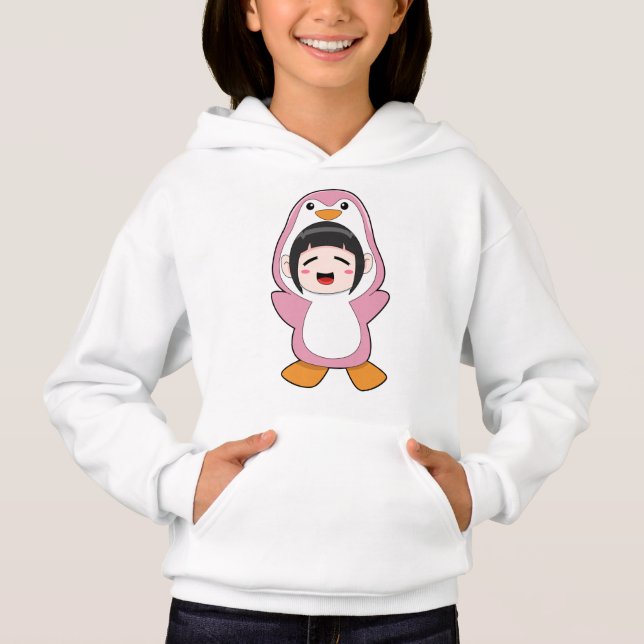 Camiseta Criança com roupa de pinguim (Frente)