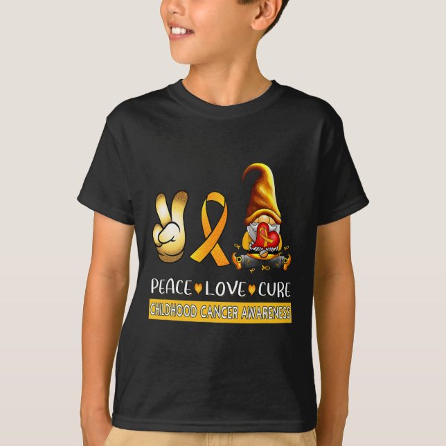 Camiseta Criança: Consciência do Cancer Fita Paz Cura do Am (Frente)