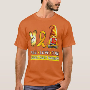 Camiseta Criança: Consciência do Cancer Fita Paz Cura do Am