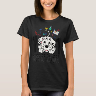 Camiseta Criança Cuta 100 Dias De Colégio Dalmaciana Puppy