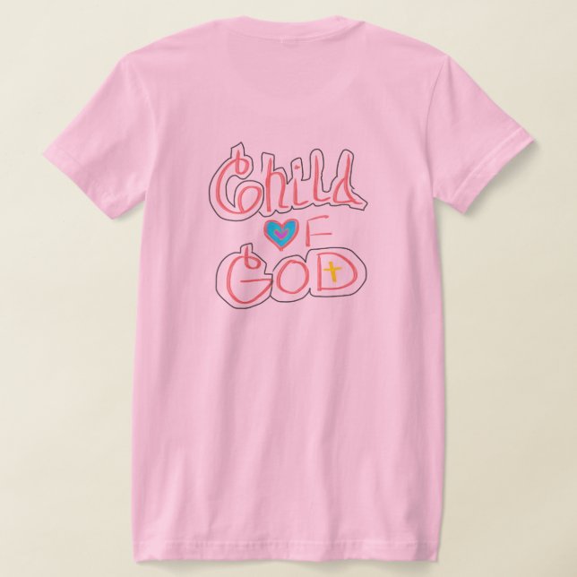 Camiseta Criança da Cruz de DEUS e do Pensamento Cristão Ca (Postura das costas)