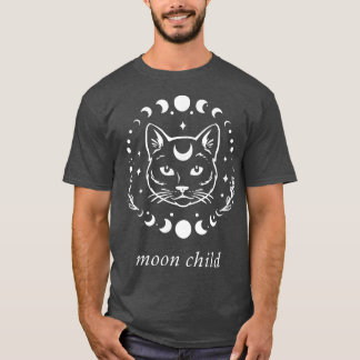 Camiseta Criança da Lua Nova Era Mística Luna Fase Pôr
