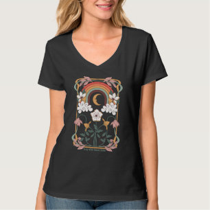 Camiseta Criança da Lua Selvagem Arte Celestial Deco arco-í