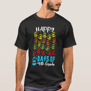 Camiseta Criança de 100 mãos da 4ª série Feliz 100 dias 100