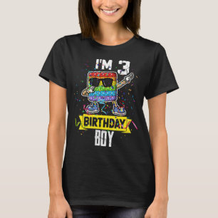 Camiseta Criança de 3 anos Legal aniversário de 3 anos Pop