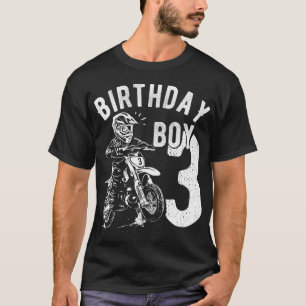 Camiseta Criança de 3 anos - Menino de aniversário - Moto d