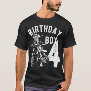 Camiseta Criança de 4 anos - Menino de aniversário - Moto d