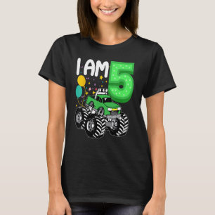 Camiseta Criança de 5 anos, garoto monstro verde, garoto de