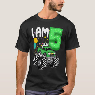 Camiseta Criança de 5 anos, garoto monstro verde, garoto de