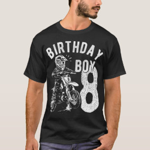 Camiseta Criança de 8 anos - Menino de aniversário - Moto d