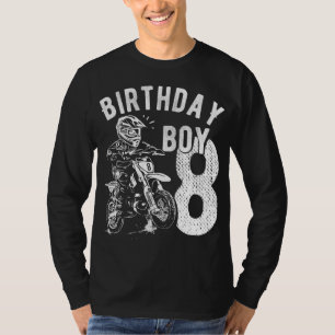 Camiseta Criança de 8 anos - Menino de aniversário - Moto d