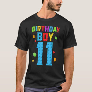 Camiseta Criança De Aniversário De 11 Anos Bloqueia Prédios