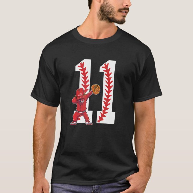 Camiseta Criança de Aniversário do Jogador de Beisebol de 1 (Frente)