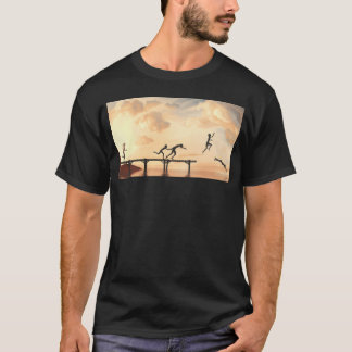 Camiseta Criança de arte e família de aves retro