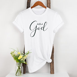 Camiseta Criança de Deus, inspiradora, de mulheres brancas