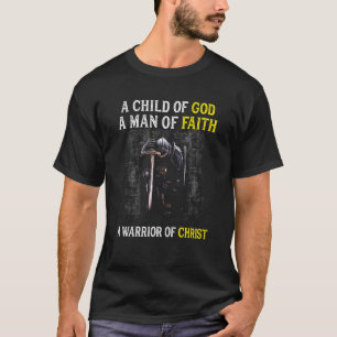 Camiseta Criança De Deus Um Homem De Fé Um Guerreiro De Cri