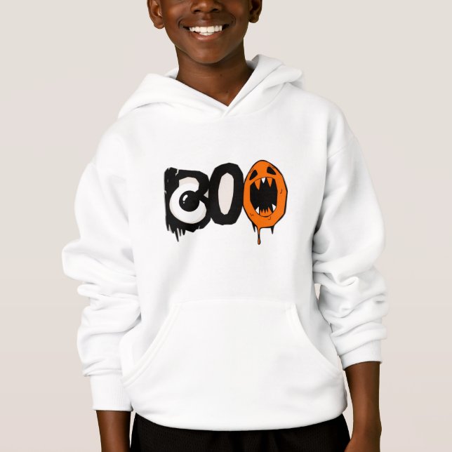 Camiseta Criança de Halloween Hoodie - Impressão mínima "BO (Frente)