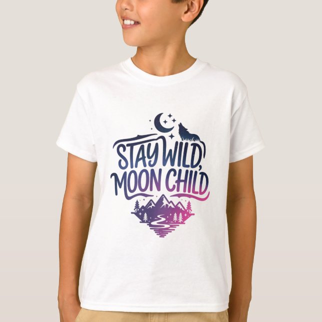 Camiseta Criança de lua selvagem (Frente)