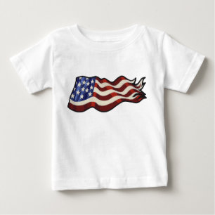 Camiseta Criança de ondulação da bandeira americana