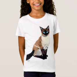 Camiseta Criança De Pata Elétrica De Olhos Azuis De Gato Si