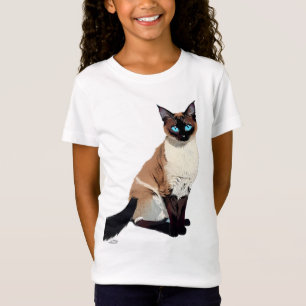 Camiseta Criança De Pata Elétrica De Olhos Azuis De Gato Si