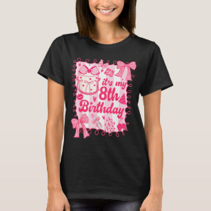 Camiseta Criança É Meu 8º Aniversário Coquette Estética 8 A