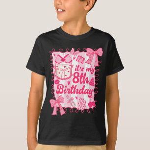 Camiseta Criança É Meu 8º Aniversário Coquette Estético 8 A