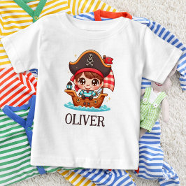 Camiseta Criança e navio pirata do marinheiro