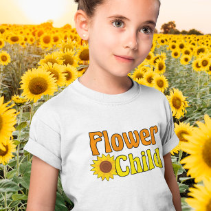 Camiseta Criança Flor Cute Sunflower Hippie Kids