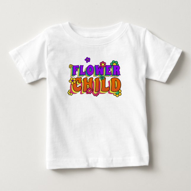 Camiseta Criança Flor Flores Coloridas (Frente)