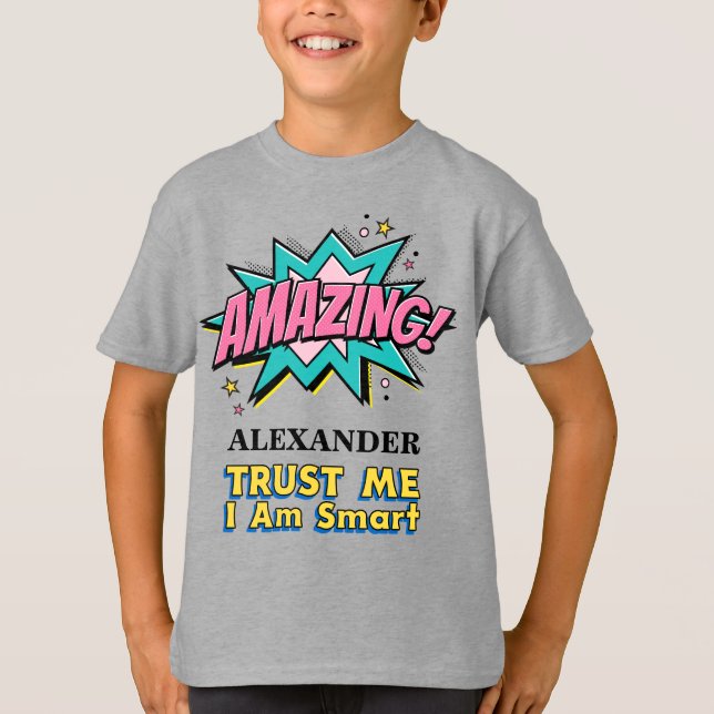 Camiseta Criança Inteligente Menina Brincadeira Personaliza (Frente)
