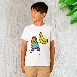 Camiseta Criança Jogada Segurando Banana Amarela Grande