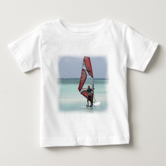 Camiseta Criança Longa do Horizonte de Navegação (Frente)