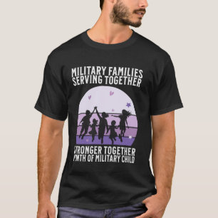 Camiseta Criança Militar Crianças Roxo Mês da Criança Milit