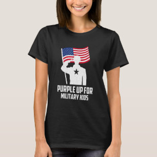 Camiseta Criança Militar Mês Roxo Crianças Militares