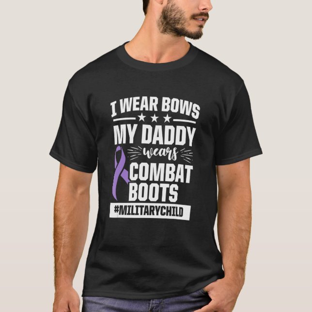 Camiseta Criança Militar Mês Roxo Pai Boots_1 (Frente)