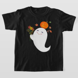 Camiseta Criança Negra Fantasma das Halloween