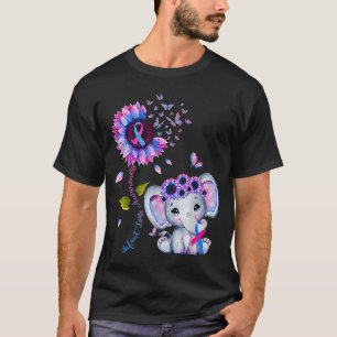 Camiseta Criança Perde Consciência Rosa E Elefão-Hippie Azu