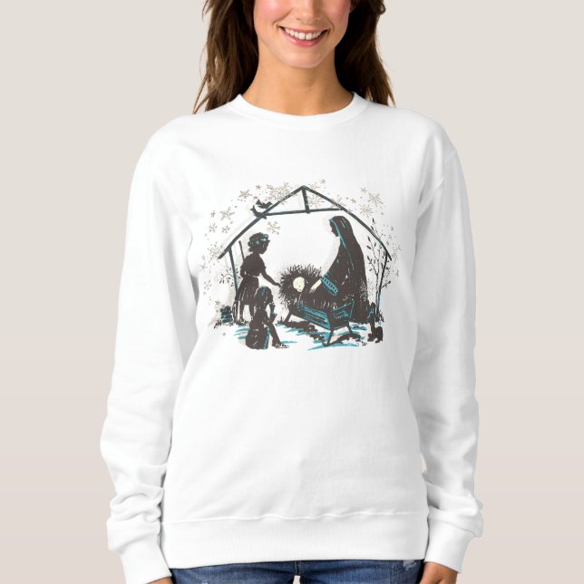 Camiseta Criança Religiosa Cristã Criança Jesus Natal Nativ (Frente)