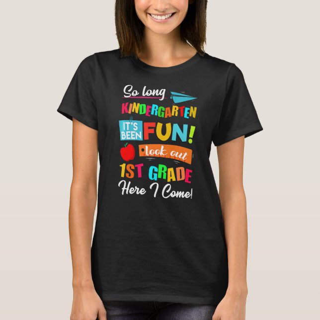 Camiseta Criança Tão Longa Que Graduação De Jardim De Infân (Frente)