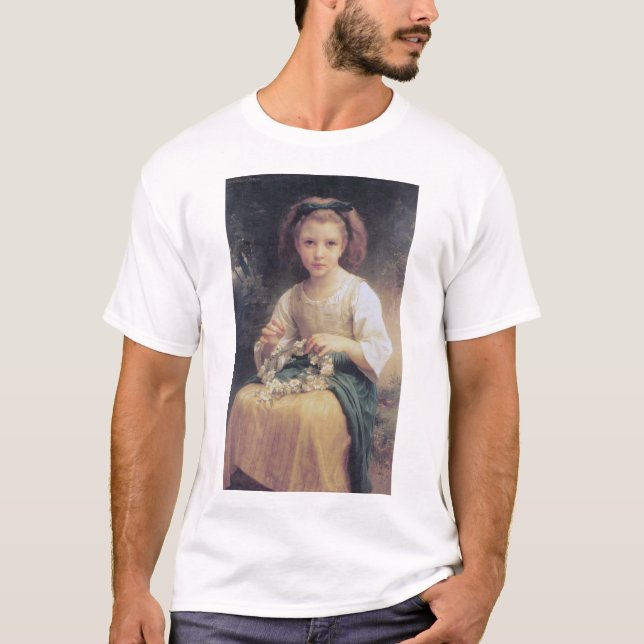 Camiseta Criança Trançando uma Coroa, Bouguereau (Frente)
