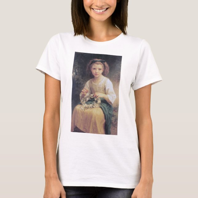 Camiseta Criança Trançando uma Coroa, Bouguereau (Frente)