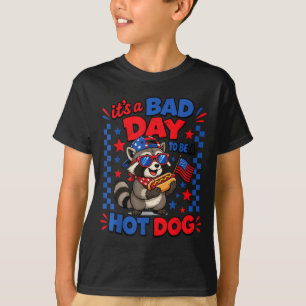 Camiseta Criança Um Dia Ruim Para Ser Guaxinim Cachorro Que