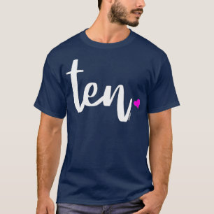 Camiseta Crianças 10ª Menina de Aniversário 10 Anos 10 Dez 