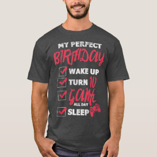 Camiseta Crianças 10º Aniversário Jogando 10 anos Videos ga