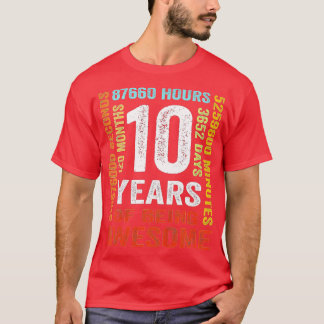 Camiseta Crianças 10º Aniversário Presente 10 Anos Meninas