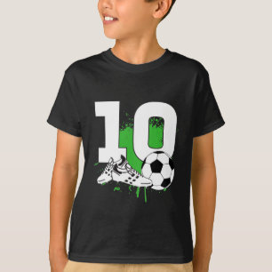Camiseta Crianças 10º Aniversário Rapazes 10 Anos Futebol