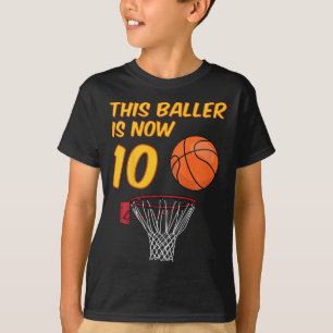 Camiseta Crianças 10º Aniversário Sketll Hoop 10 Anos