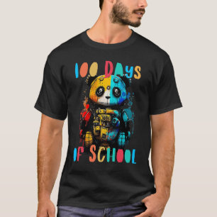 Camiseta Crianças 100 dias de Gráfico de Crianças Robôs Esc